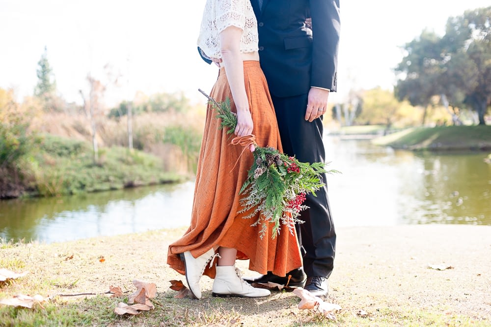 Nicole and Marcus Unique Wedding Dress Bouquet and Suit
